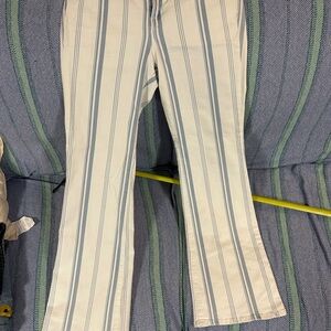Chaps White and Blue Striped Bootcut Jeans, size 12